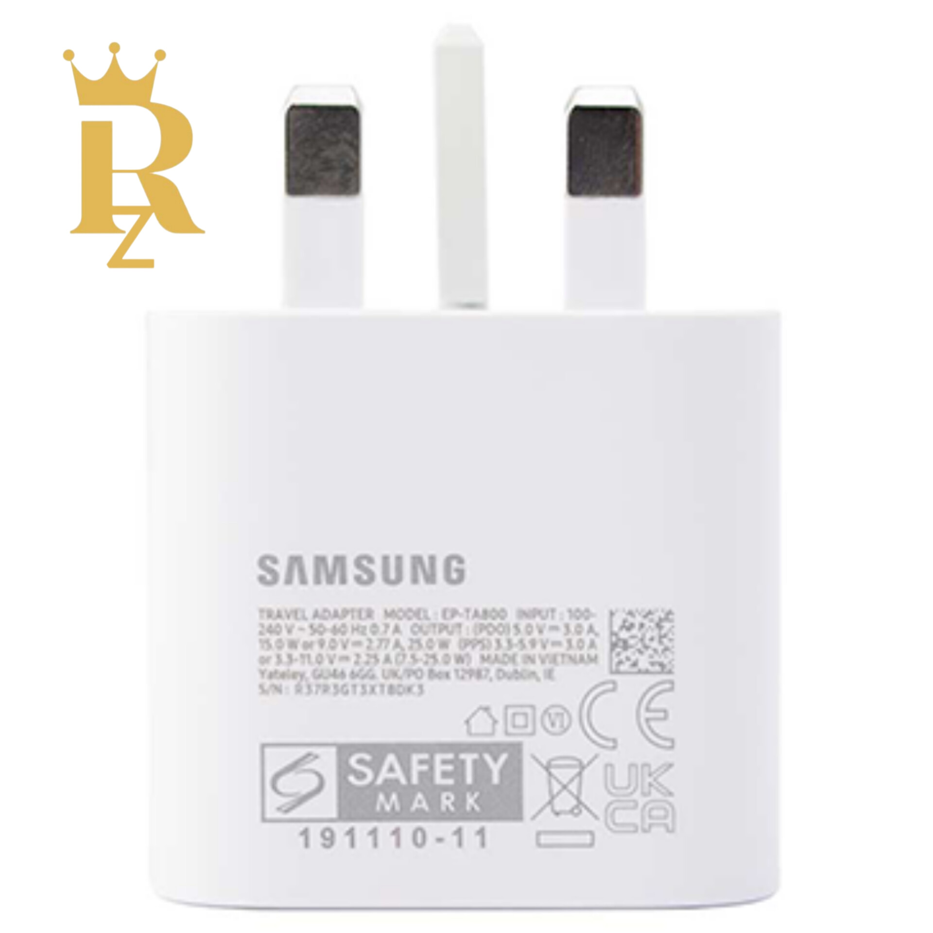 شارژر اصلی 25 وات سامسونگ سفید